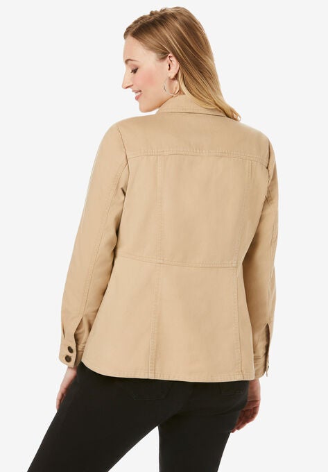 Peplum Denim Jacket, , on-hover image number null