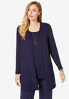 Everyday Knit Open Front Cardigan, NAVY, hi-res image number null