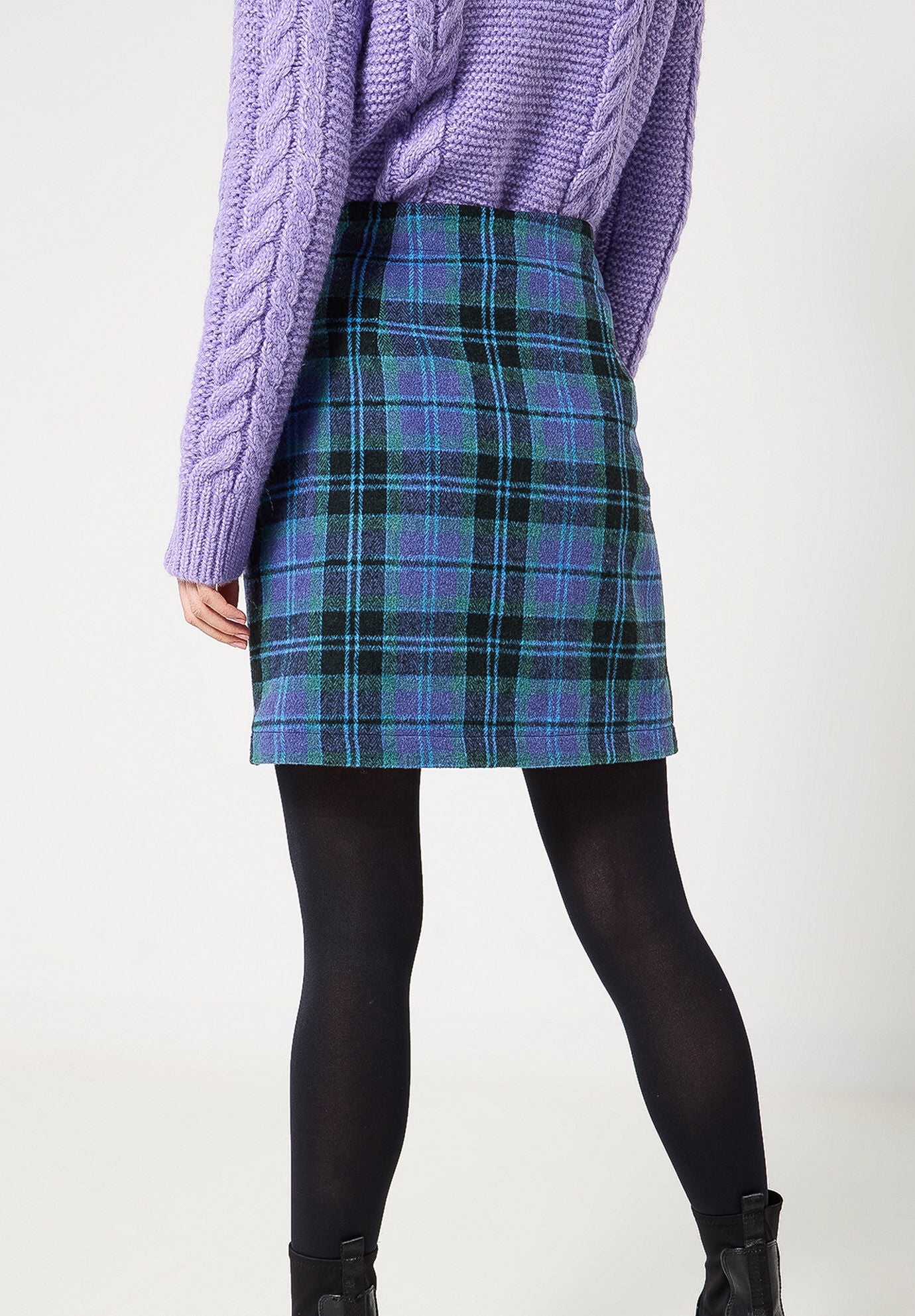 Mini Plaid Skirt, ELECTRIC MEGA PLAID, on-hover image number 1