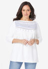 Boatneck Tunic, BLUE FAIR ISLE EMBROIDERY, hi-res image number null