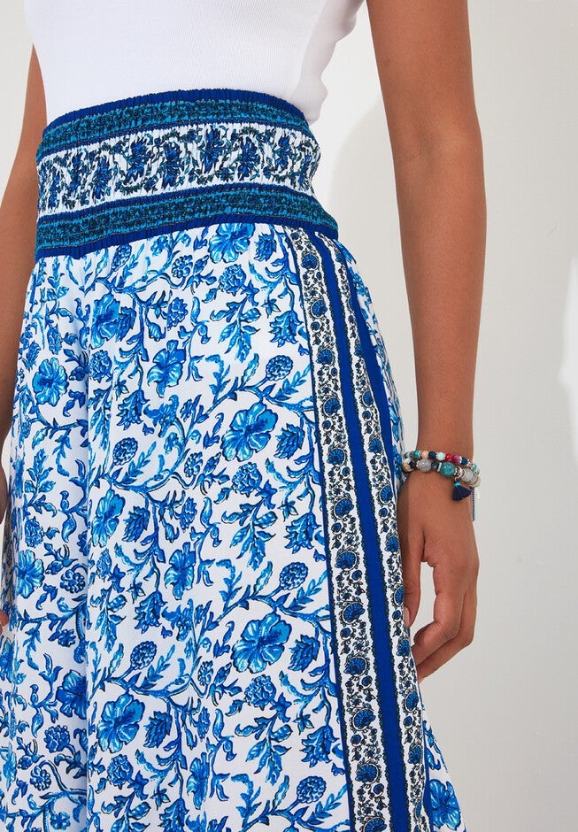 Flowy Crop Beach Pant, BLUE FLORAL, on-hover image number null