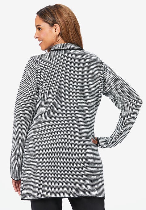 Double-Breasted Sweater Blazer, , on-hover image number null