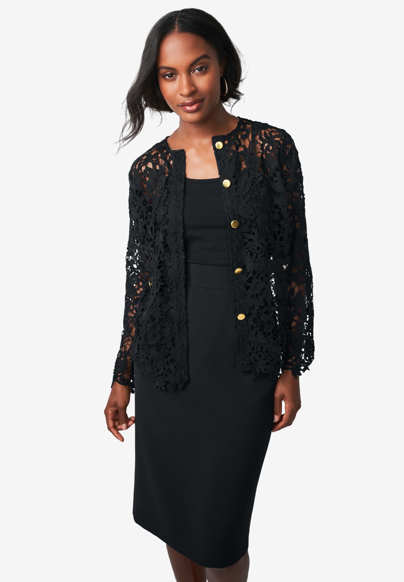 Lace Lady Jacket, BLACK, hi-res image number 0
