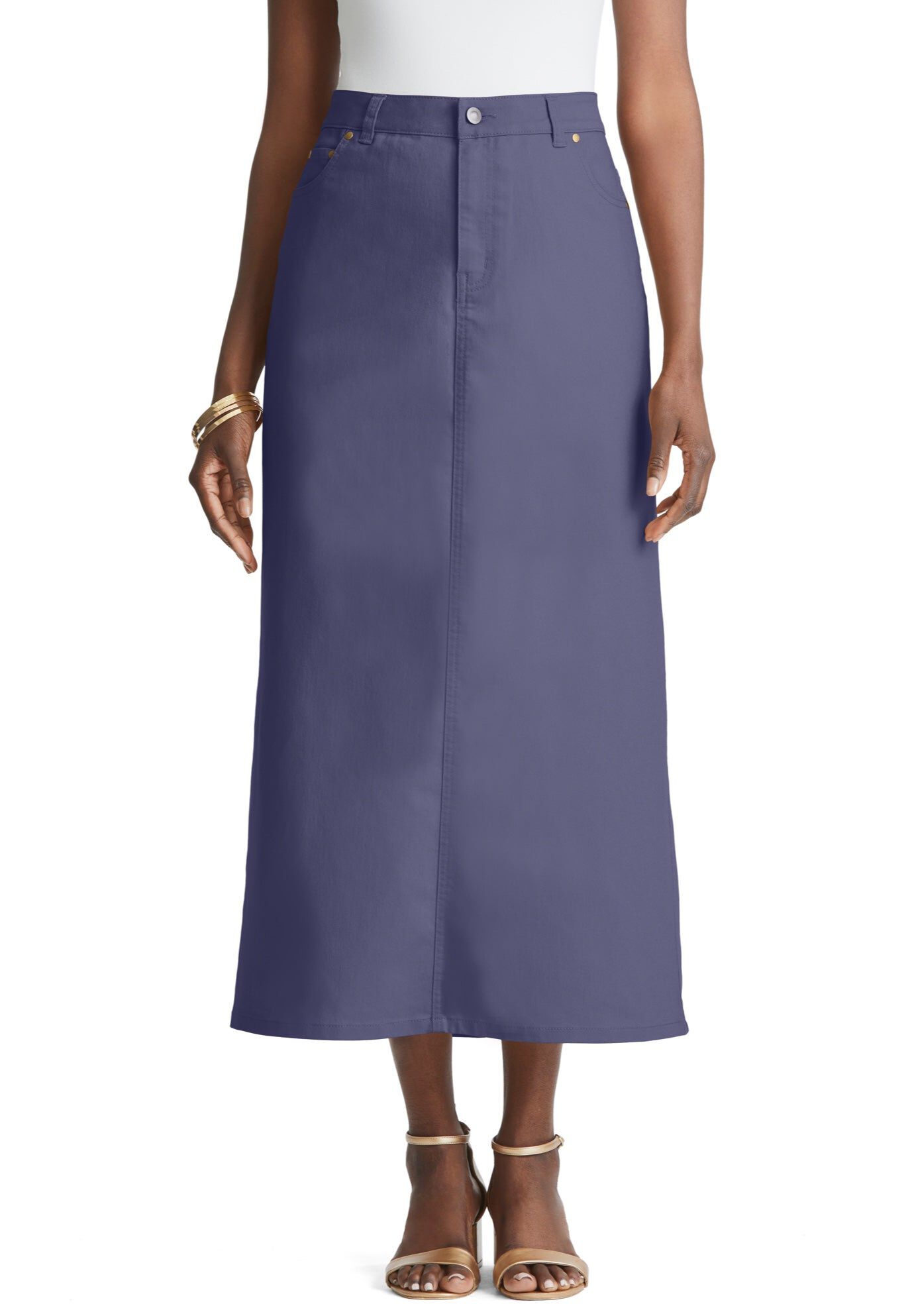 Ladies' Flowing Crinkled Maxi Skirt, Dark Olive Green | Jessica London