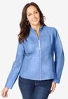Zip Front Leather Jacket, , alternate image number null