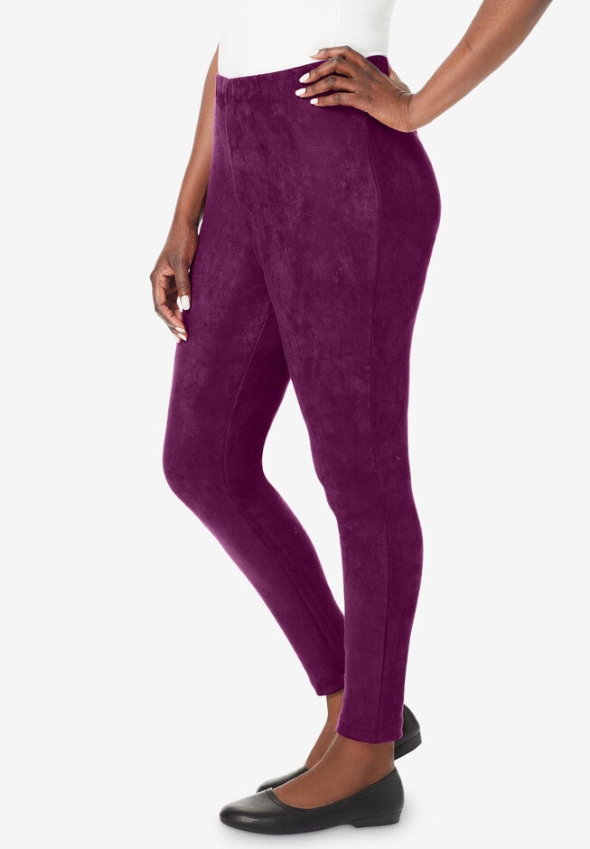 Faux Suede Leggings, , alternate image number null