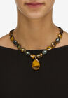 Strand Necklace and Drop Earring Set, Genuine Tiger's Eye and Jasper, , alternate image number null