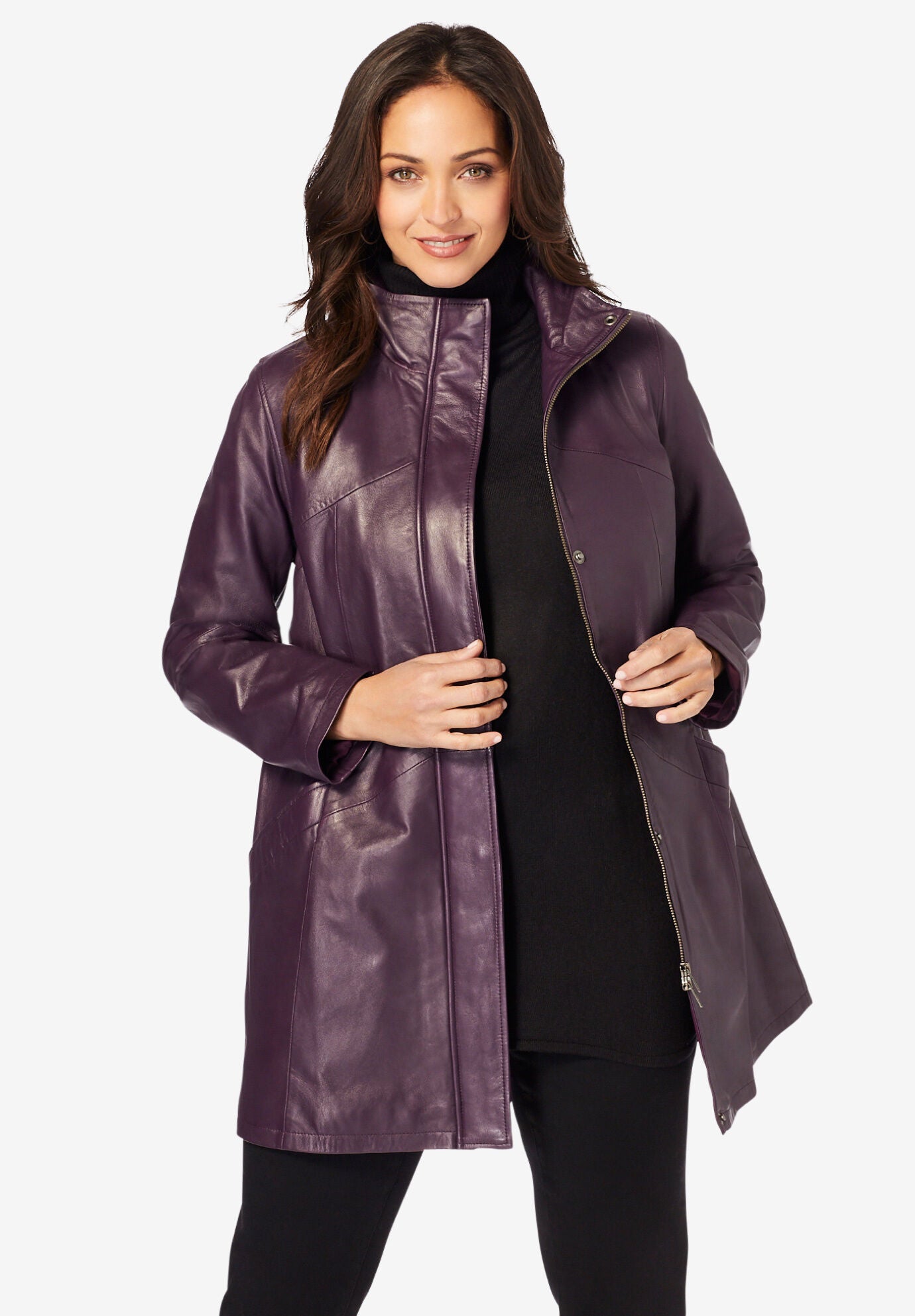 plus size soft leather jacket