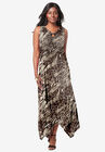 Keyhole Hanky Hem Maxi Dress, NATURAL ANIMAL DUO, hi-res image number null