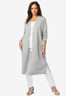 Fine Gauge Duster Cardigan, HEATHER GREY, hi-res image number null