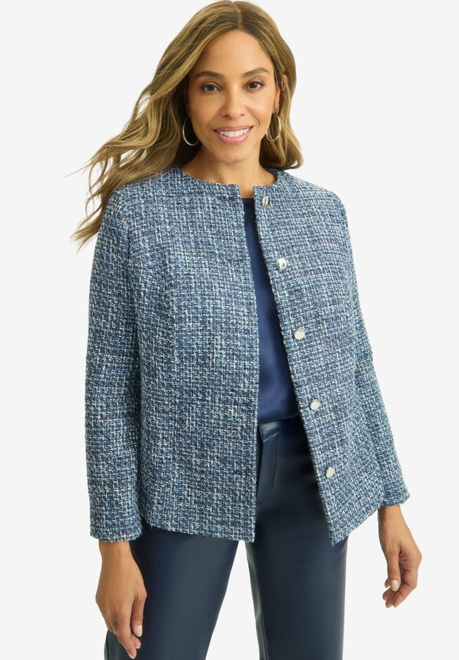 Tweed Lady Jacket, NAVY TWEED, hi-res image number null