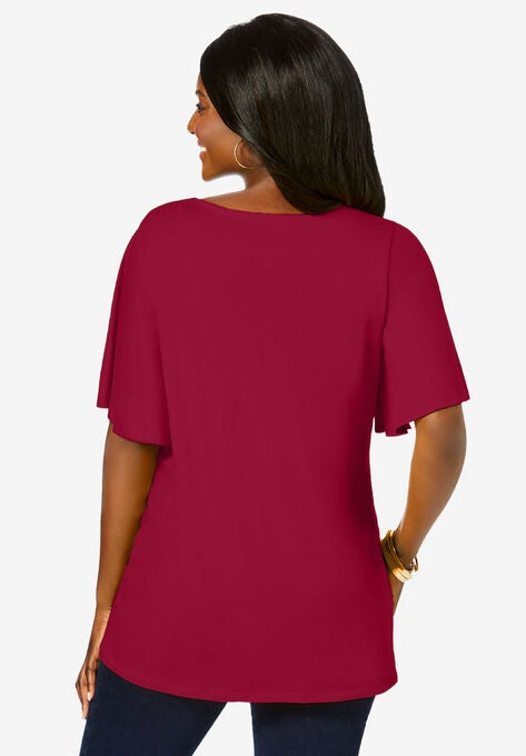 Flutter Sleeve Tunic, , on-hover image number null