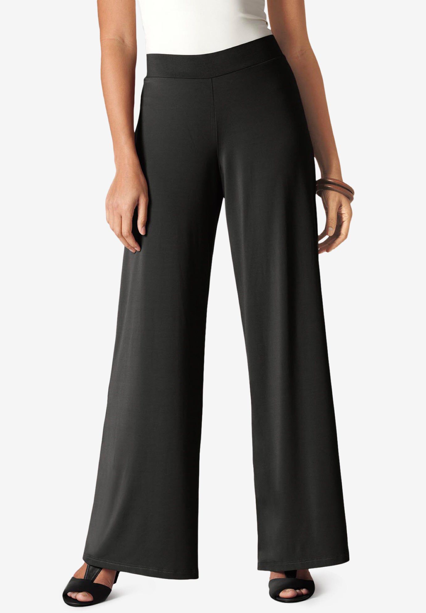 Stretch Knit Wide Leg Pant