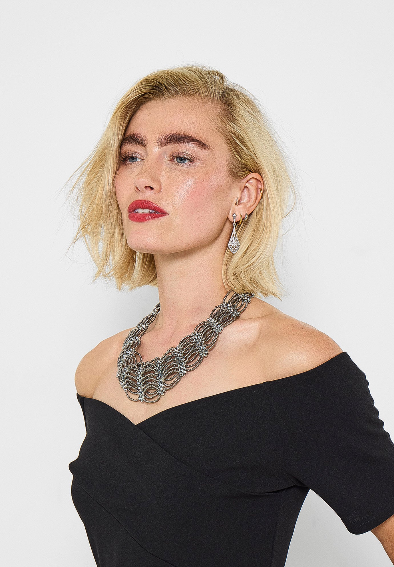 Off The Shoulder Maxi Dress, BLACK, alternate image number 3