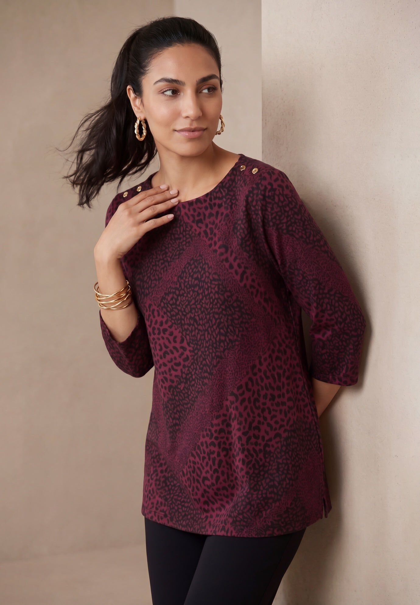 Stretch Cotton Boatneck Tunic