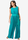Pleated Wide Leg Jumpsuit, WATERFALL, hi-res image number null
