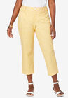 Stretch Poplin Classic Cropped Straight Leg Pant, SUNSET YELLOW GINGHAM, hi-res image number 0