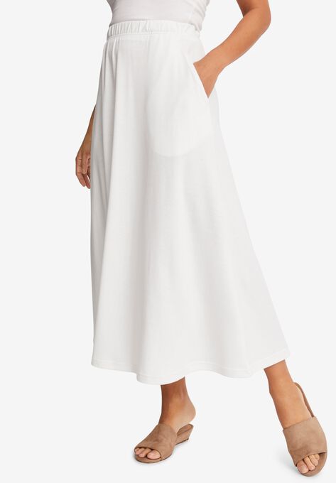 DOWNTOWN EASE WOVEN MIDI SKIRT