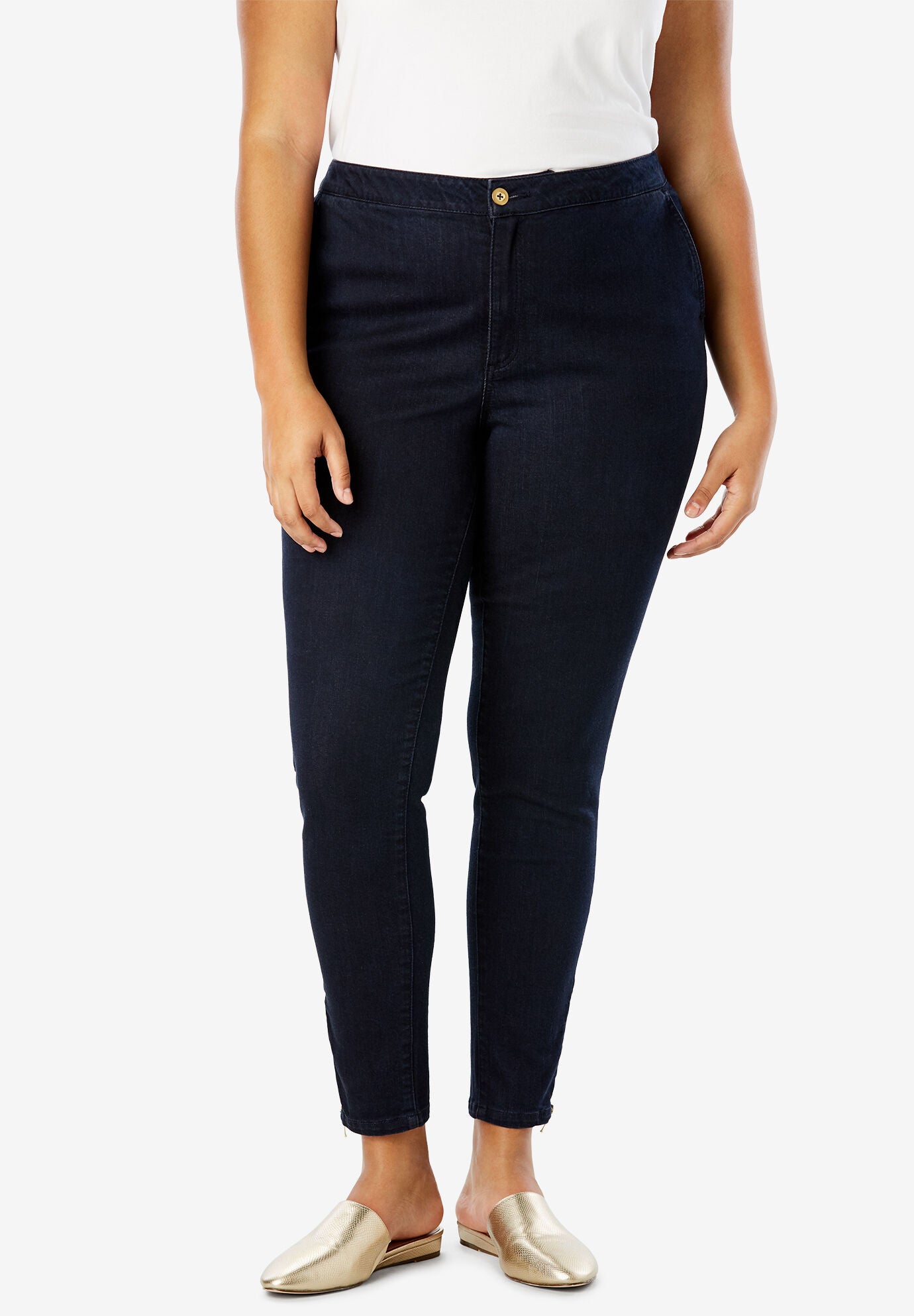 Refined Denim Ankle Zip, INDIGO, hi-res image number 0