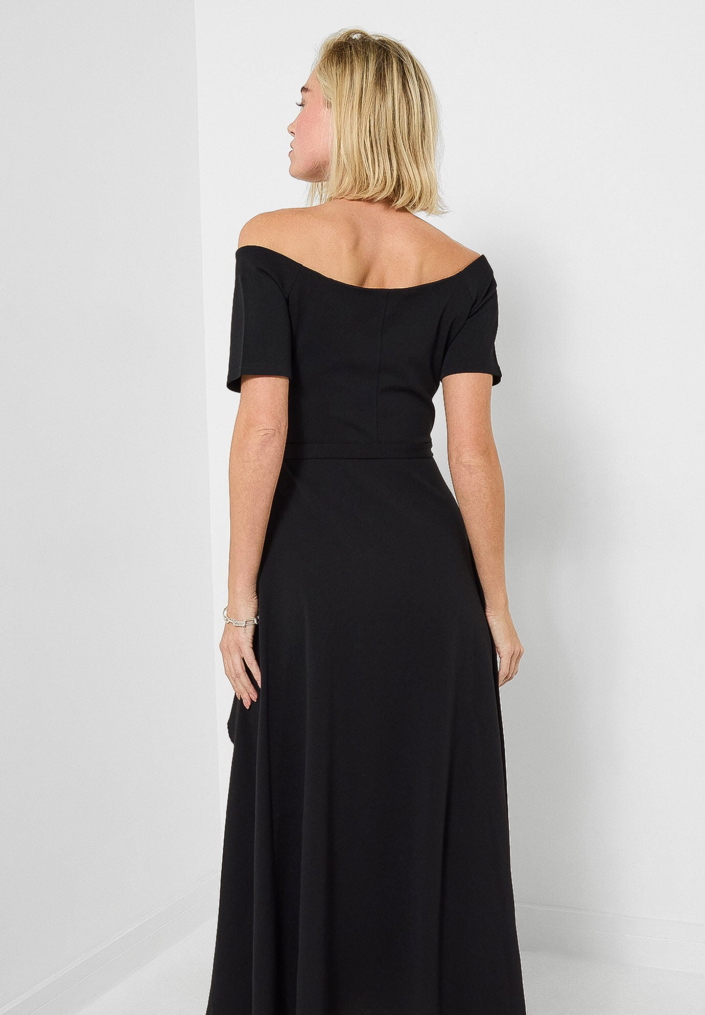 Off The Shoulder Maxi Dress, BLACK, alternate image number 2