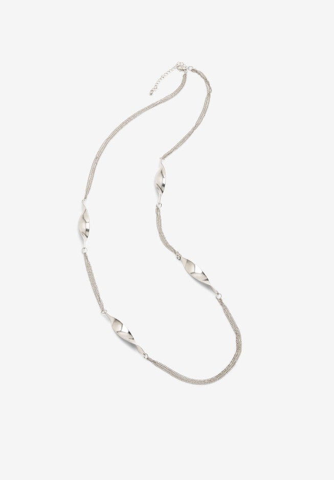 Twisted Knot Necklace, SILVER, hi-res image number null