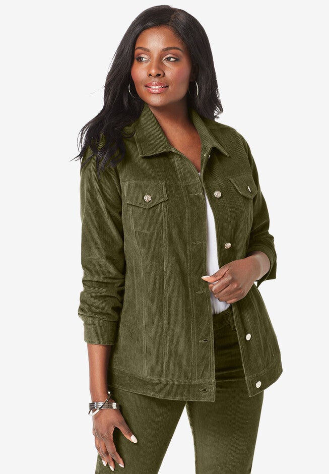 Classic Corduroy Jacket, DARK OLIVE GREEN, hi-res image number null