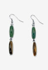 Strand Necklace and Drop Earring Set, Genuine Tiger's Eye and Jasper, , on-hover image number null