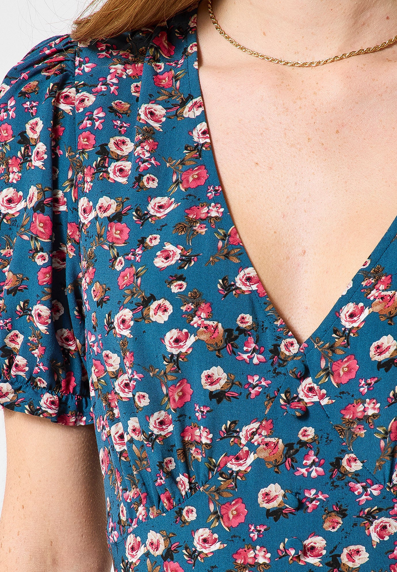 Short Sleeve Tea Dress, DUSTY DITSY ROSE, alternate image number 2