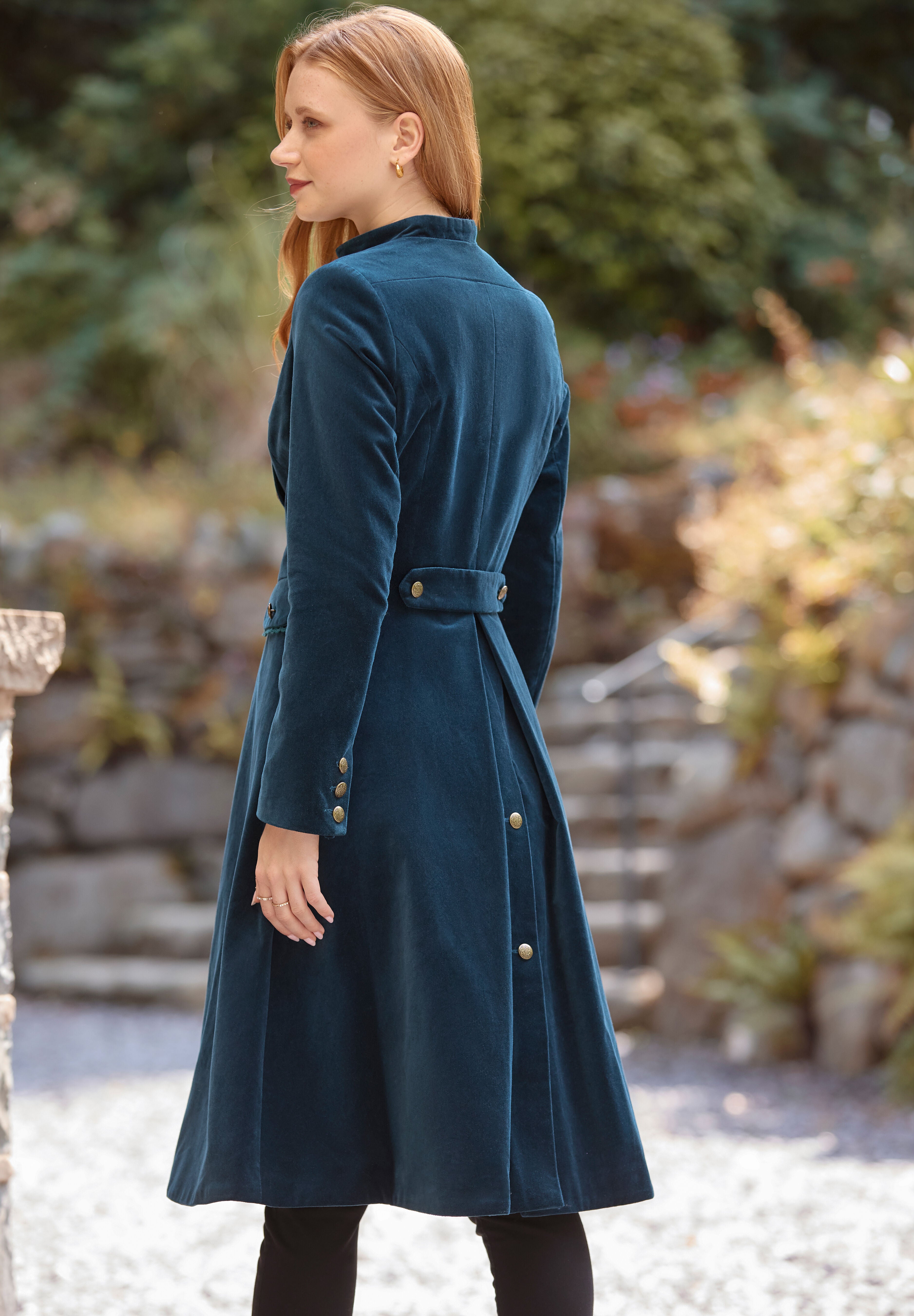 Cotton Moleskin Military Coat, STRATIFIED SEA, alternate image number 6