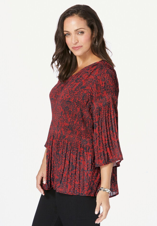 Pleated Blouse, , alternate image number null