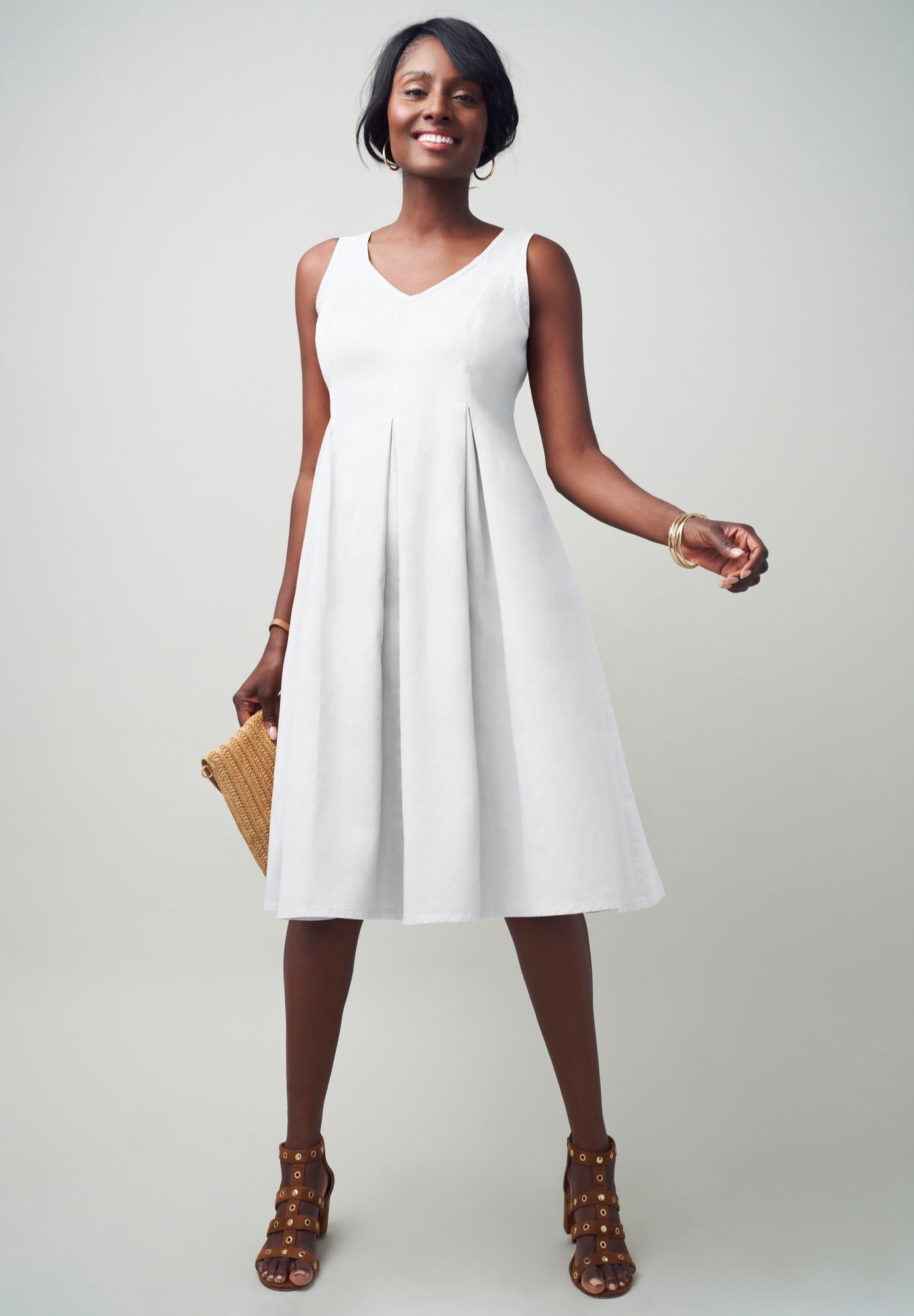 Ladies' Cotton Denim Dress, White Jessica London