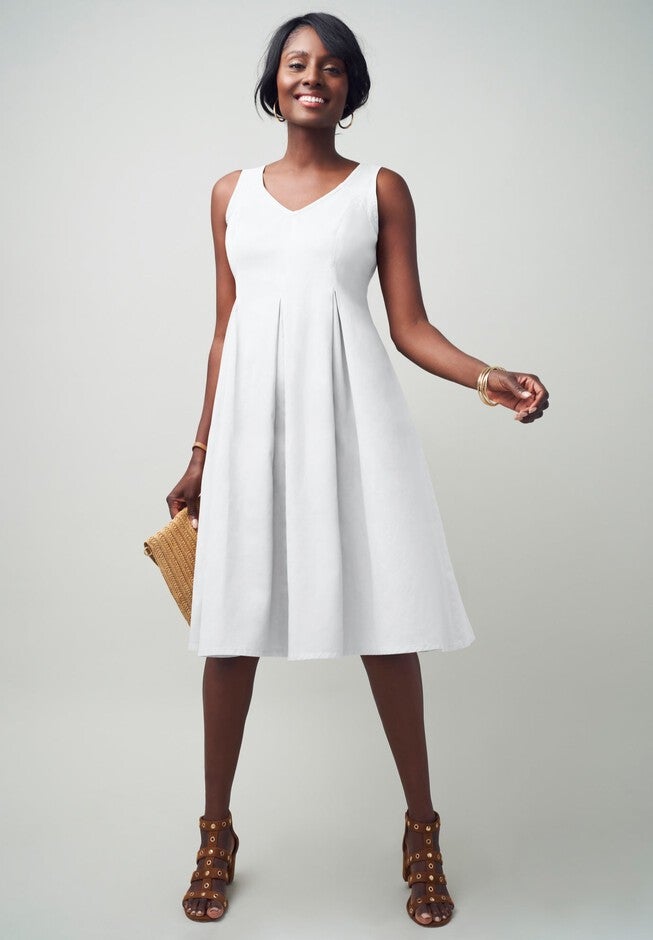 Ladies' Cotton Denim Dress, White Jessica London