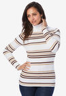 Ribbed Cotton Turtleneck, WHITE MIXED STRIPE, hi-res image number null
