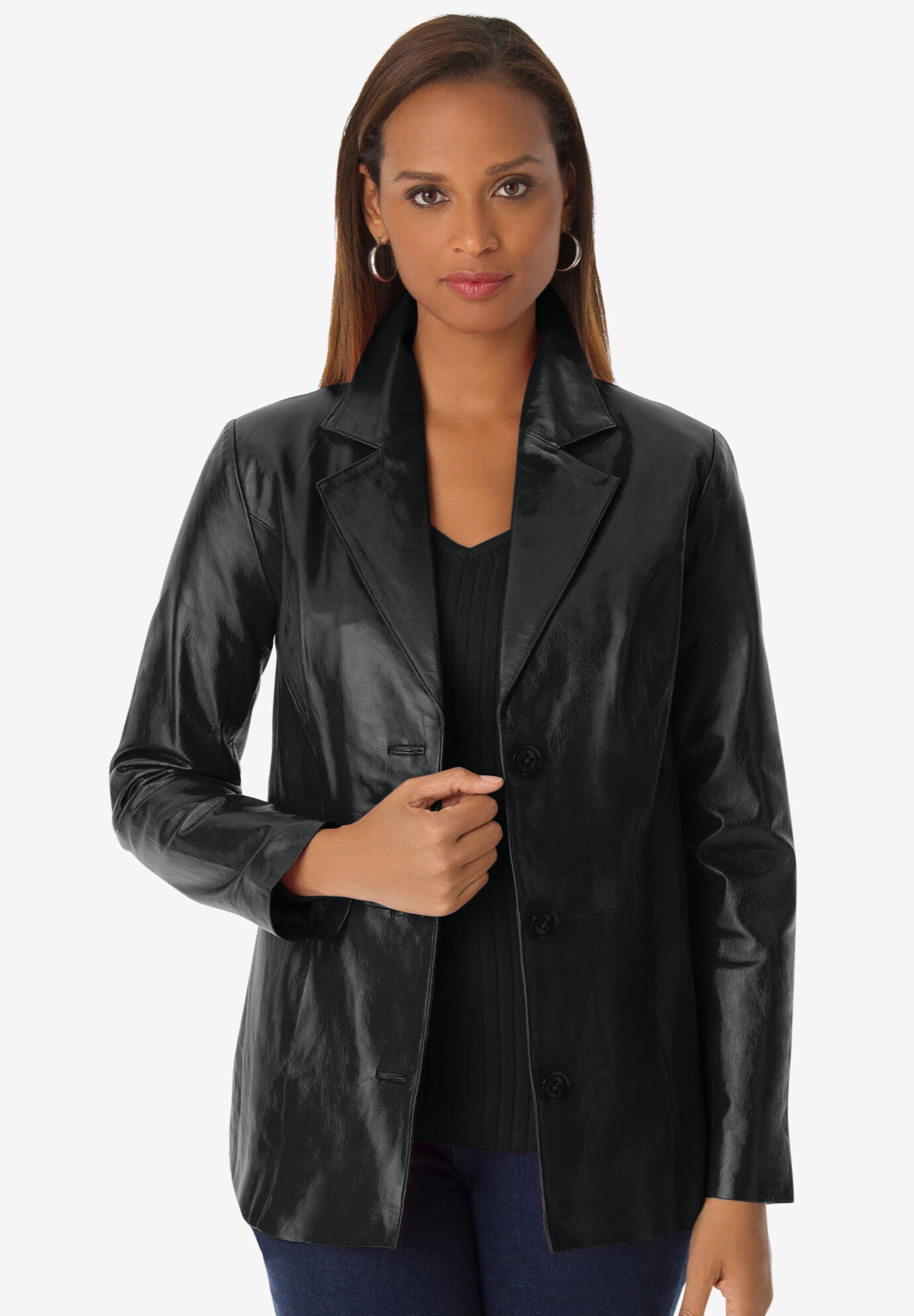 Jessica london leather coats 2025