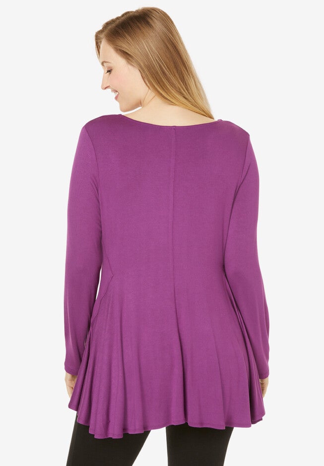 Flared Hi-Low Tunic, , on-hover image number 1