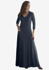 Double-V Maxi Dress, NAVY, hi-res image number null