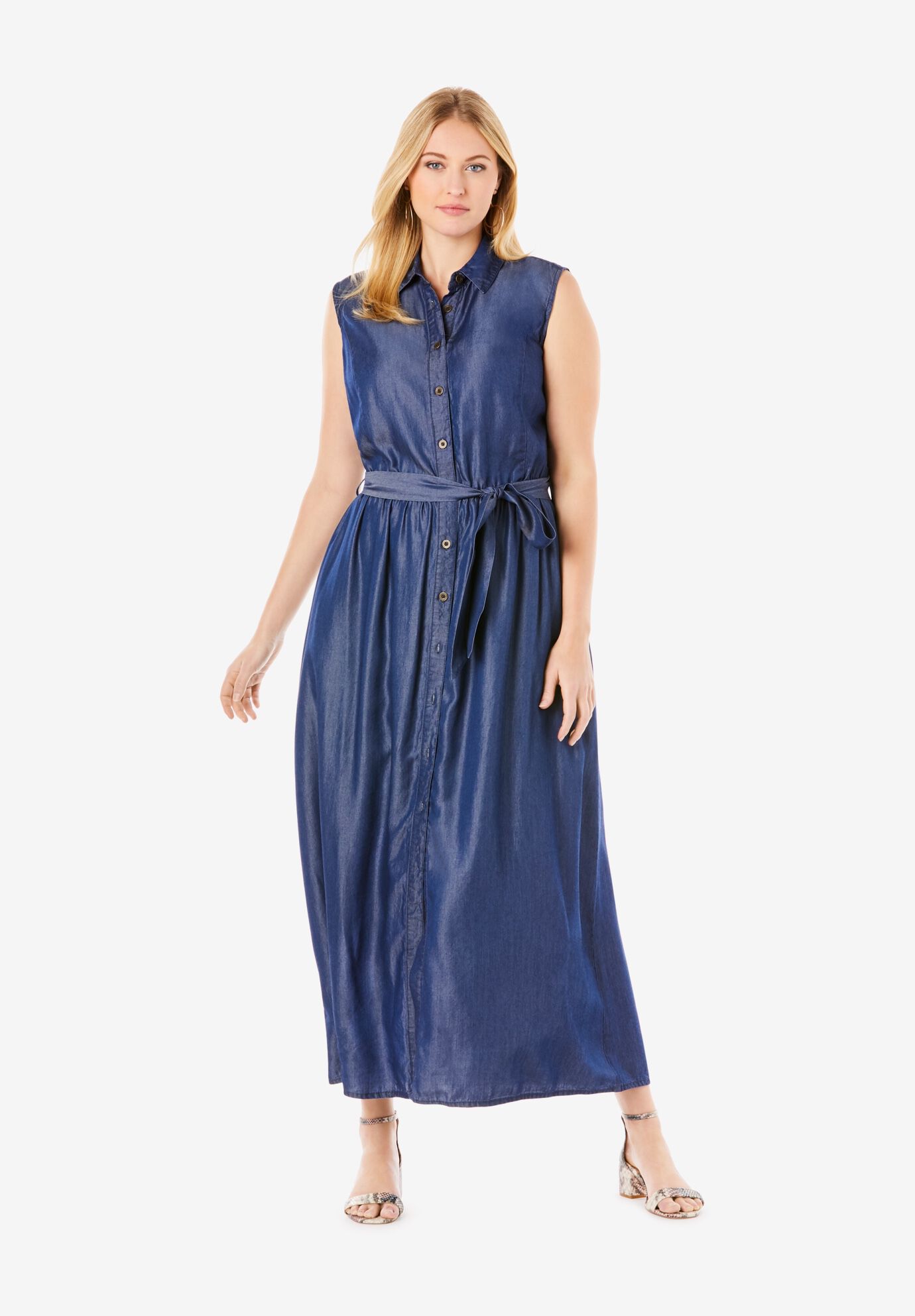 jessica london denim maxi dress