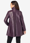 A-Line Zip Front Leather Jacket, , on-hover image number 1