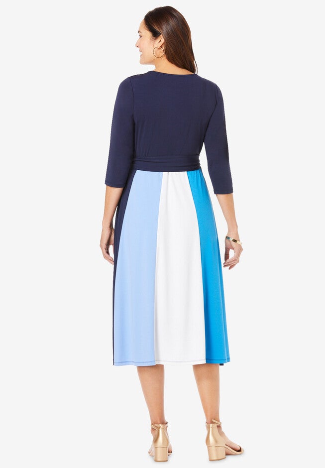 Colorblock Knit Dress, , on-hover image number 1