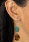 Strand Necklace and Drop Earring Set, Genuine Tiger's Eye and Jasper, , alternate image number null