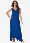 Keyhole Hanky Hem Maxi Dress, DARK SAPPHIRE, hi-res image number null