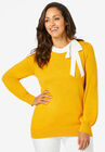 Tie-Neck Sweater, SUNSET YELLOW, hi-res image number 0