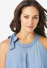 Denim Tie-Neck Dress, , alternate image number null