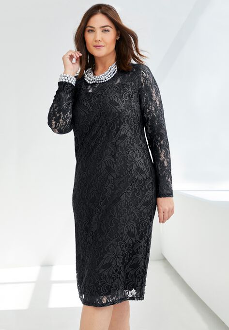 Lace Shift Dress, , alternate image number null