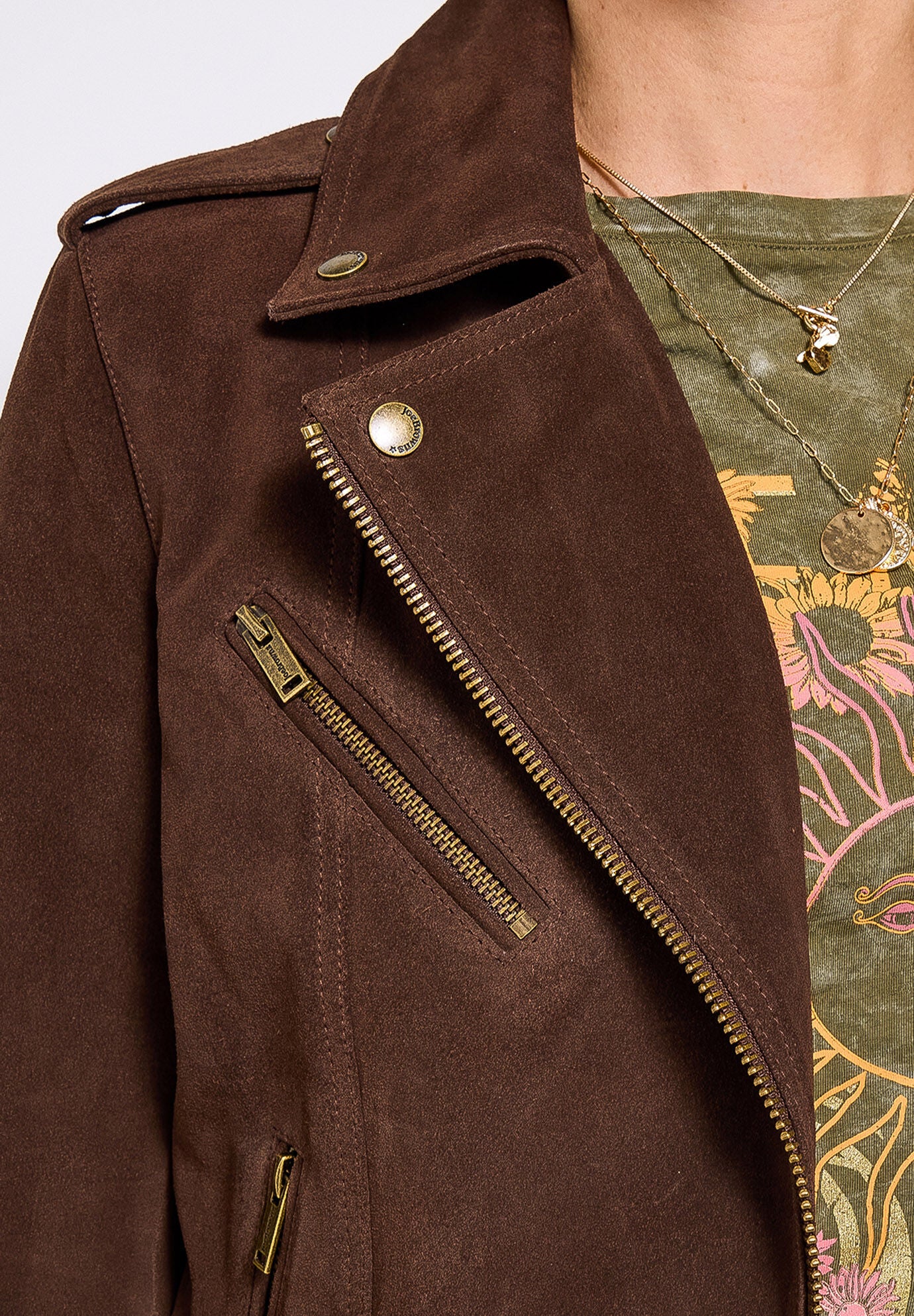 Suede Moto Jacket, CHOCOLATE BROWN, on-hover image number 1
