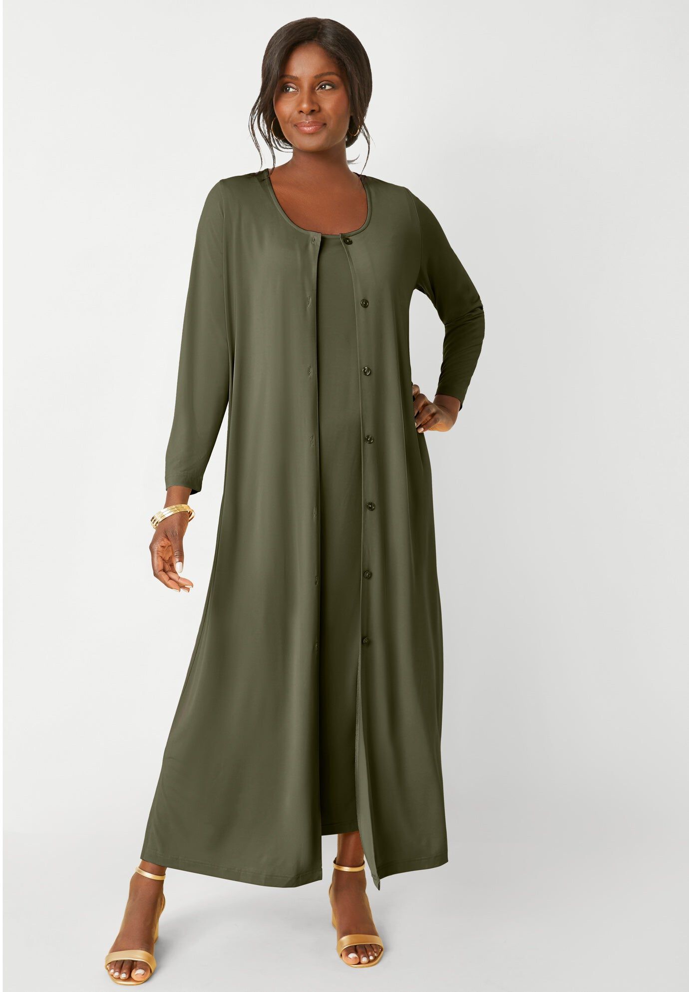 beaded dresses with jackets Beaded Mesh Gown with Jacket (Women)