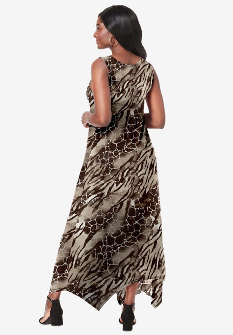 Keyhole Hanky Hem Maxi Dress, , on-hover image number null