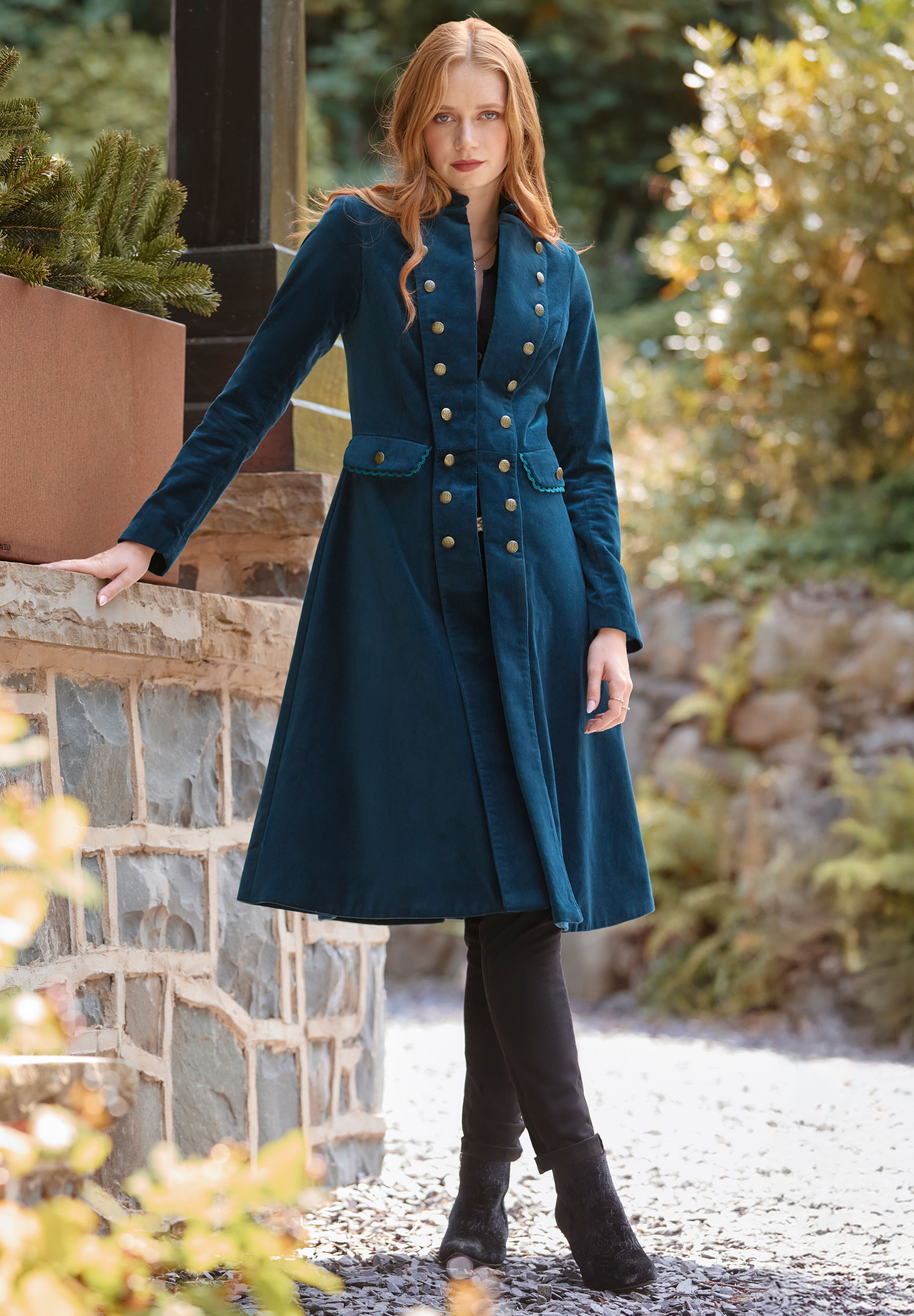 Cotton Moleskin Military Coat, STRATIFIED SEA, hi-res image number 0