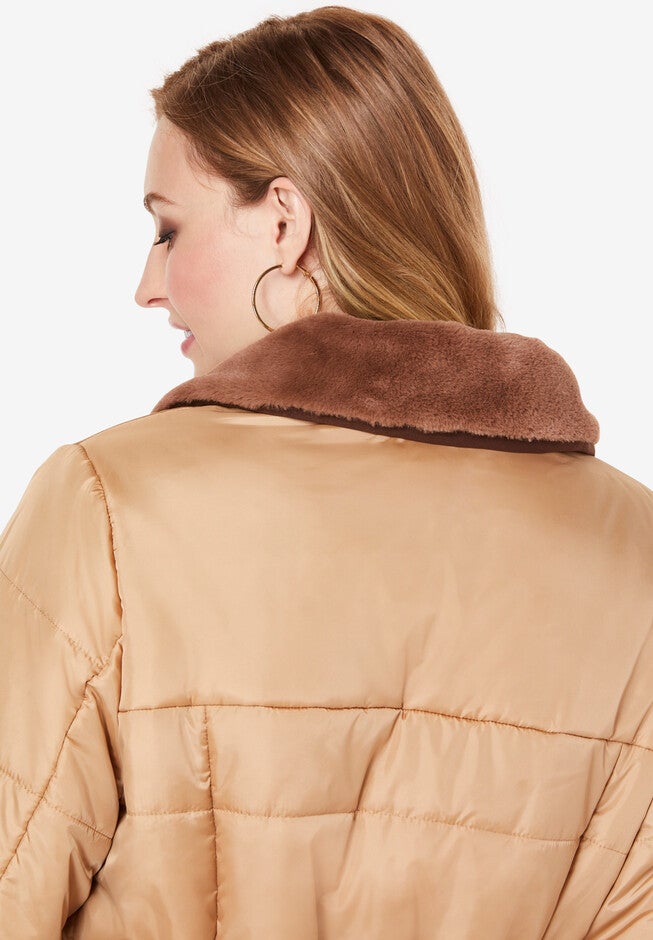Belted Puffer Jacket, , alternate image number 3