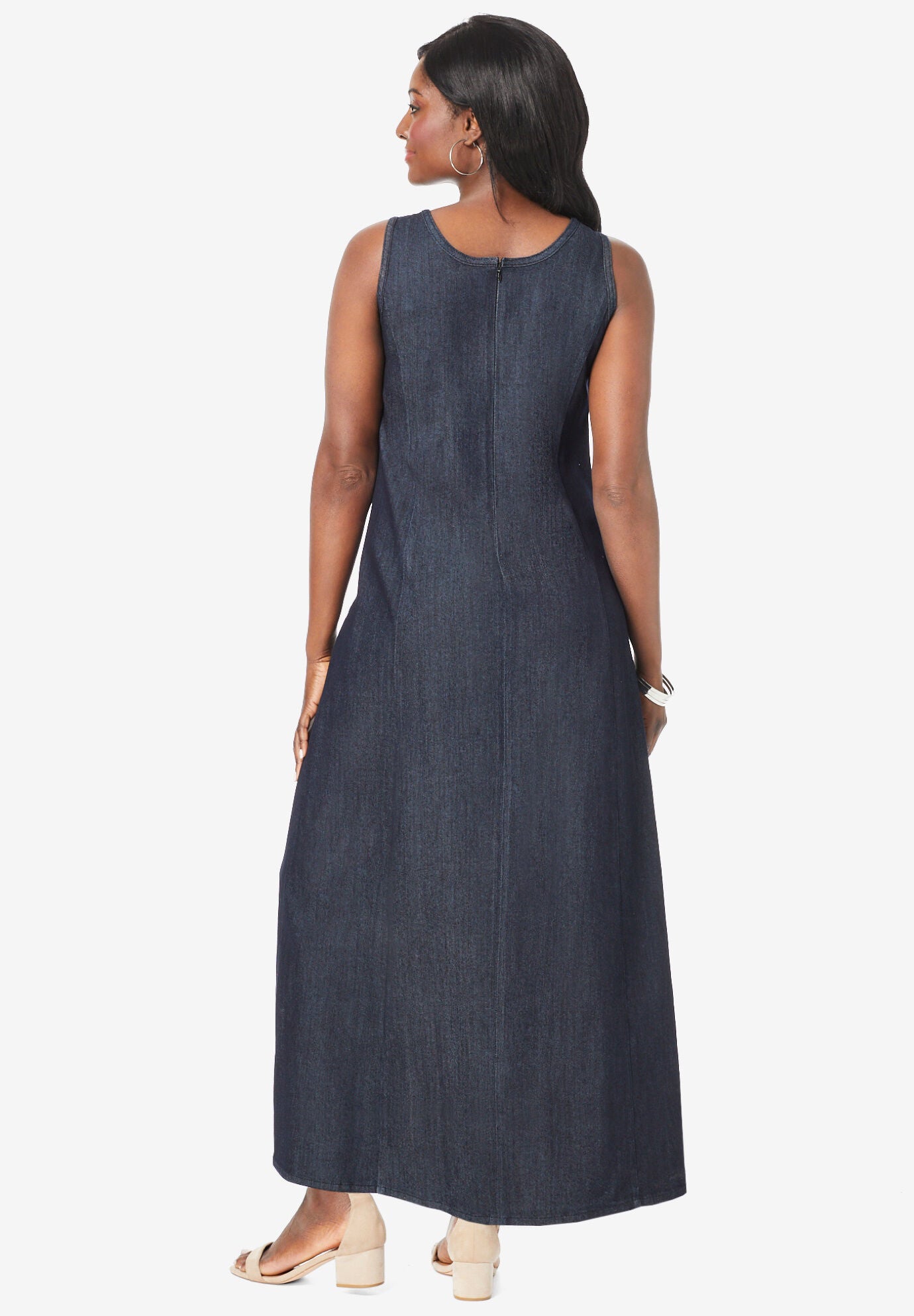 jessica london denim maxi dress